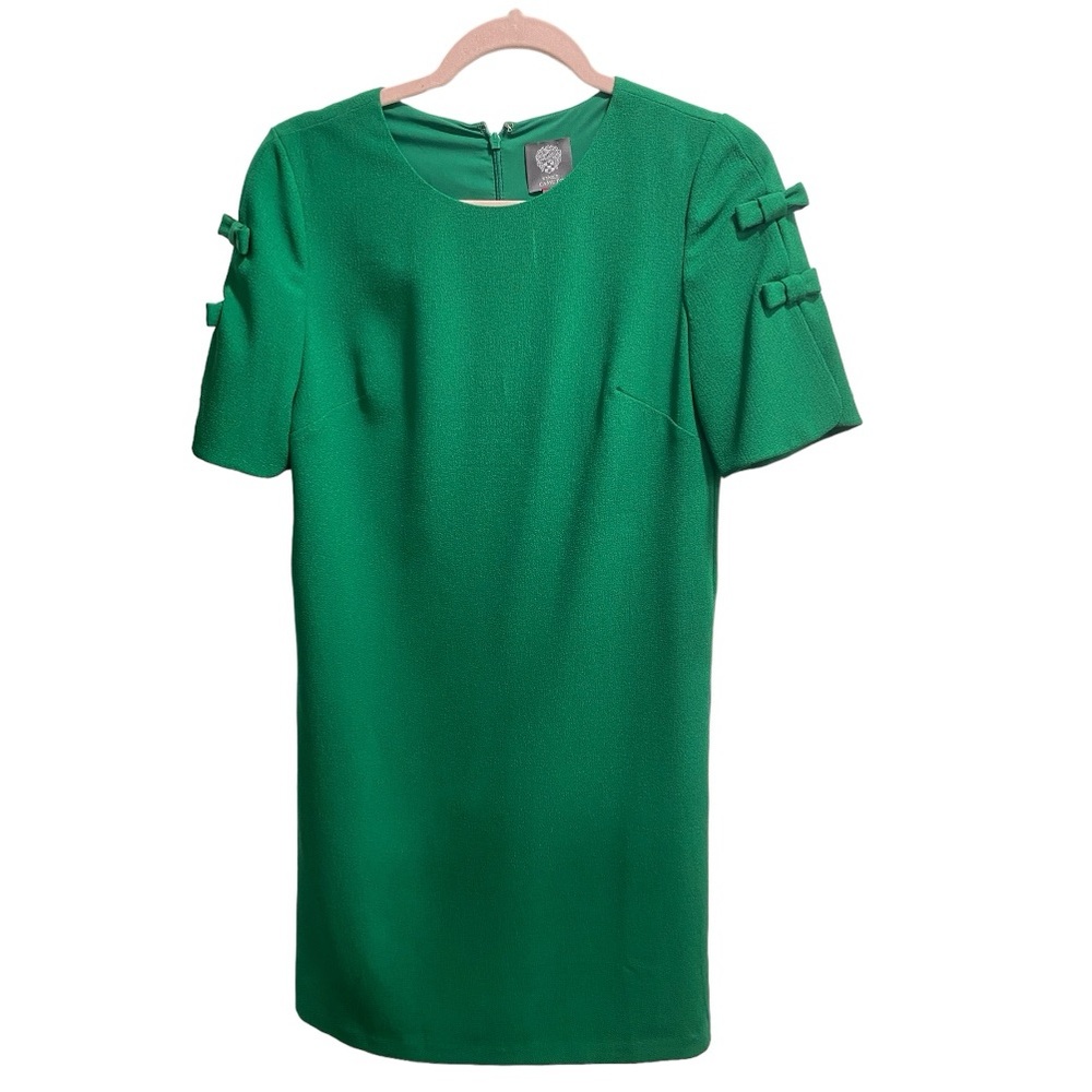 Vince Camuto Green Dress, size 2 Bows on sleeve, EUC‎
